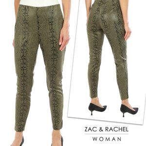 Zac & Rachel Womens Snake Print Pull On Pants Size Small
